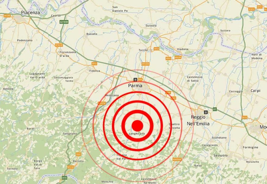 Quattro scosse di terremoto fra Felino e Calestano fra la mezzanotte e l'una di oggi