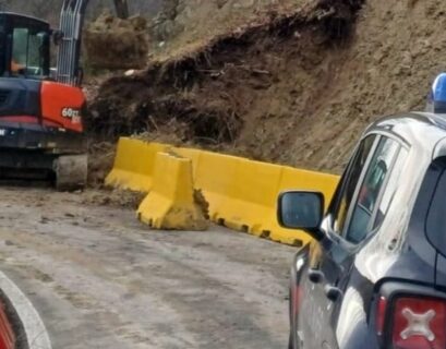 Frana a Pieve di Tiedoli, nel comune di Borgotaro