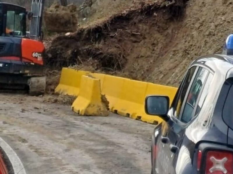 Frana a Pieve di Tiedoli, nel comune di Borgotaro