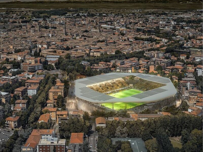 Una panoramica del progetto per il nuovo stadio di Parma: i lavori cominceranno nel 2025